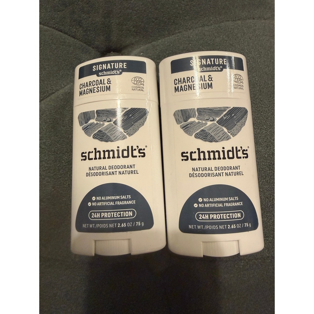 Schmidt's Natural Deodorant Charcoal Magnesium 2.65 oz Set of 2